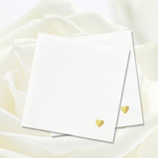 Serviette En Papier un simple faux coeur d'amour or sur le mariage bla