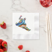 Serviette En Papier Un Snowboardeur Cool en imprimé zèbre psychédéliqu (En situation)