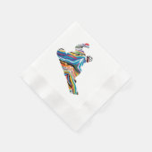Serviette En Papier Un Snowboardeur Cool en imprimé zèbre psychédéliqu (Coin)