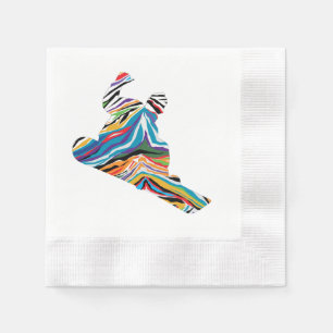 Serviette En Papier Un Snowboardeur Cool en zèbre psychédélique