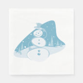 Serviette En Papier Un Snowman Portant Un Chapeau Haut (Devant)