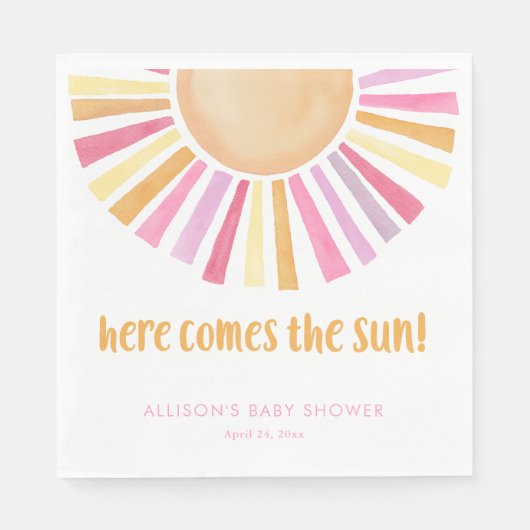 Serviette En Papier Un soleil brillant vient ici le baby shower du sol (Devant)