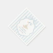 Serviette En Papier Un sot Oie Bleu Bow premier anniversaire (Coin)