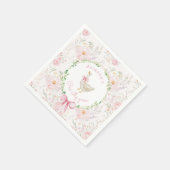 Serviette En Papier Un sot oie Blush rose Bow fille 1er anniversaire (Coin)