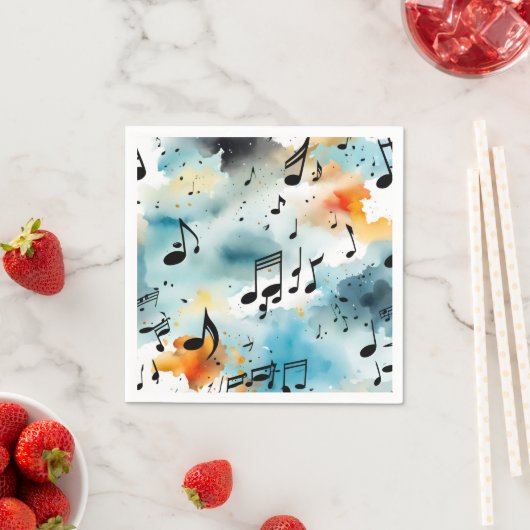 Serviette En Papier Un tas de notes musicales (En situation)