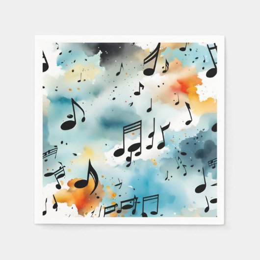 Serviette En Papier Un tas de notes musicales (Devant)