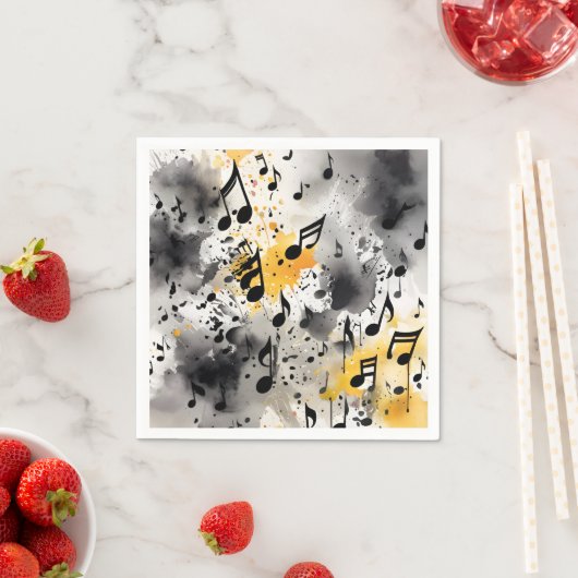 Serviette En Papier Un tas de notes musicales (En situation)