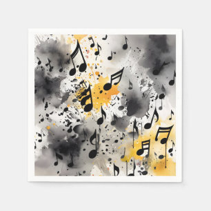 Serviette En Papier Un tas de notes musicales