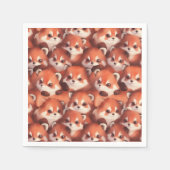 Serviette En Papier Un tas de pandas rouges (Devant)