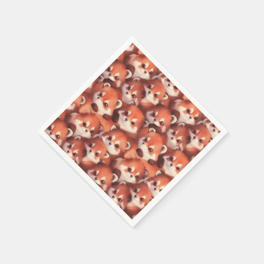 Serviette En Papier Un tas de pandas rouges (Coin)