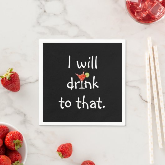 Serviette En Papier Un Texte Amusant Avec Cocktail (En situation)