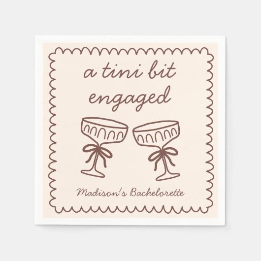 Serviette En Papier Un Tini Bit Engagé Espresso Martini Bachelorette (Devant)