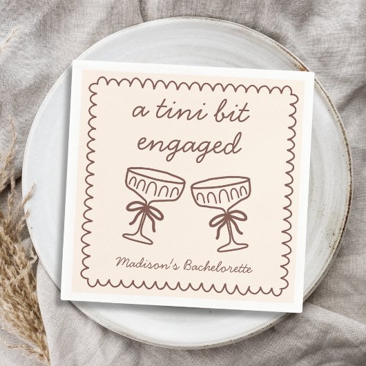 Serviette En Papier Un Tini Bit Engagé Espresso Martini Bachelorette