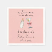 Serviette En Papier Un Tini Est L'Un Des Baby showers Rose Martini (Devant)