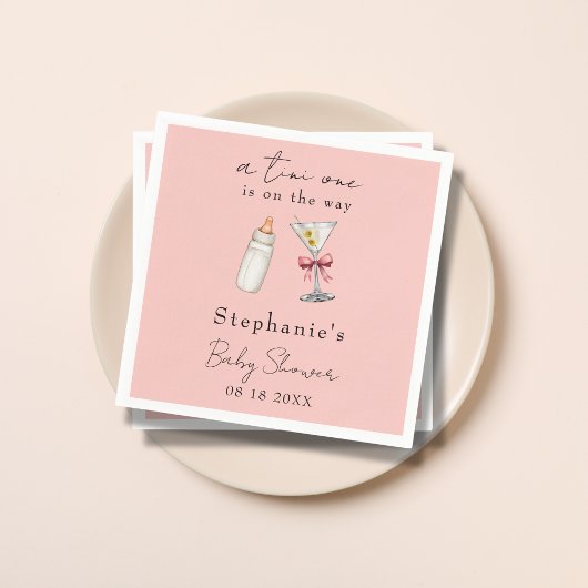 Serviette En Papier Un Tini Est L'Un Des Baby showers Rose Martini