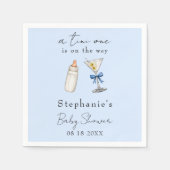 Serviette En Papier Un Tini Est L'Un Des Chemins Baby shower Blue Mart (Devant)