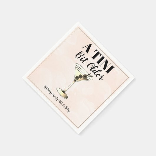 Serviette En Papier Un Tini Un Peu Plus Ancien Cocktail Moderne Annive (Coin)