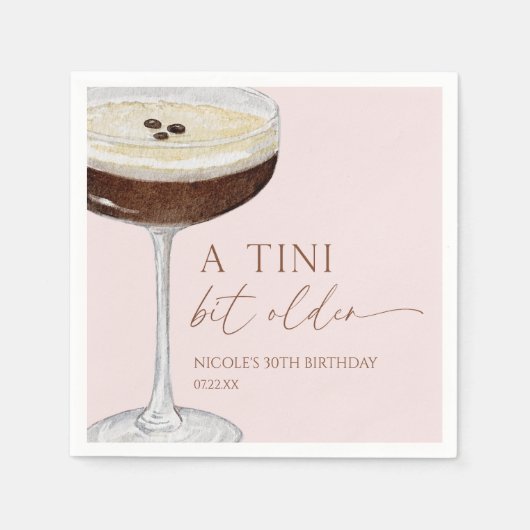 Serviette En Papier Un Tini Un Peu Plus Ancien Expresso Martini Annive (Devant)