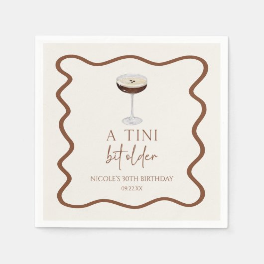 Serviette En Papier Un Tini Un Peu Plus Ancien Expresso Martini Annive (Devant)