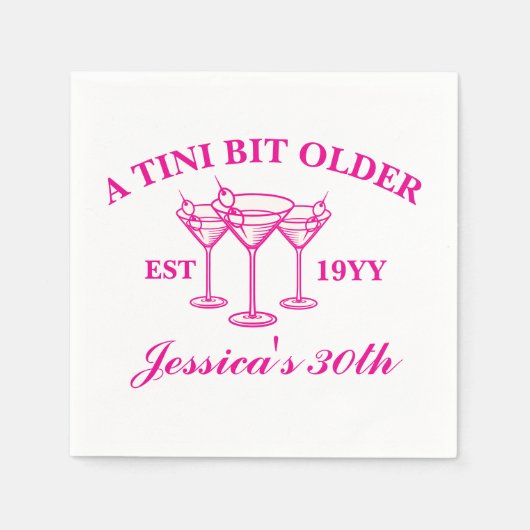 Serviette En Papier Un Tini Un Peu Plus Ancien Martini Personnalisé An (Devant)
