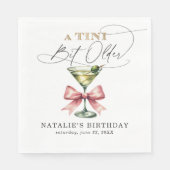 Serviette En Papier Un Tini Un Peu Plus Ancien Martini Rose Bow Annive (Devant)