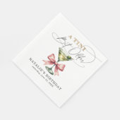 Serviette En Papier Un Tini Un Peu Plus Ancien Martini Rose Bow Annive (Coin)