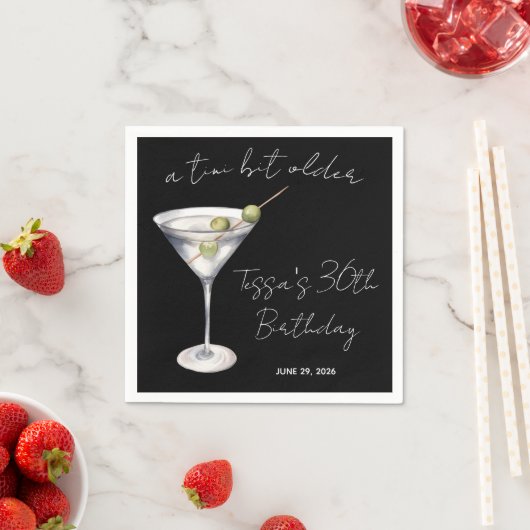 Serviette En Papier Un Tini Un Peu Plus Ancien, Martini Thématique Ann (En situation)