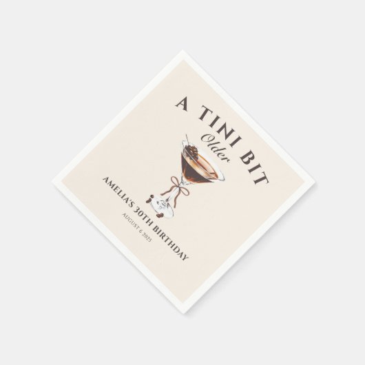 Serviette En Papier Un Tini Un Peu Plus Vieux Expresso Martini Anniver (Coin)