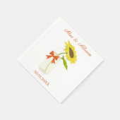 Serviette En Papier Un tournesol dans un bocal de mason (Coin)