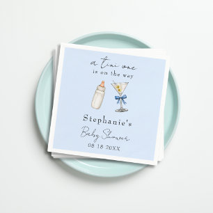 Serviette En Papier Un tout petit est en route Fête prénatale Blue Mar