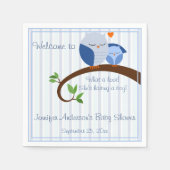 Serviette En Papier Un trou ! Baby shower de Chouettes Bleues (Devant)