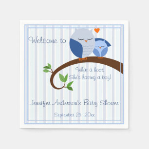 Serviette En Papier Un trou ! Baby shower des Chouettes Bleues