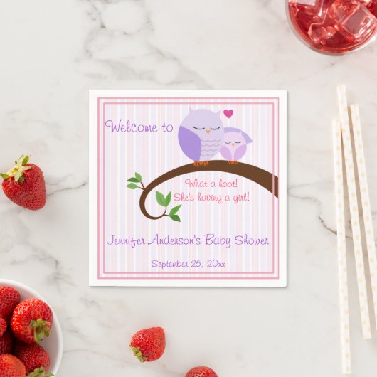 Serviette En Papier Un trou ! Serviettes de Baby shower de Chouettes p (En situation)
