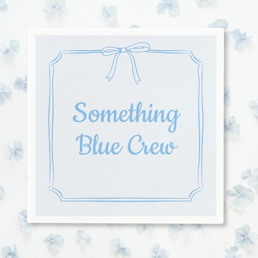 Serviette En Papier Un truc Blue Crew Bow fête nuptiale personnalisée