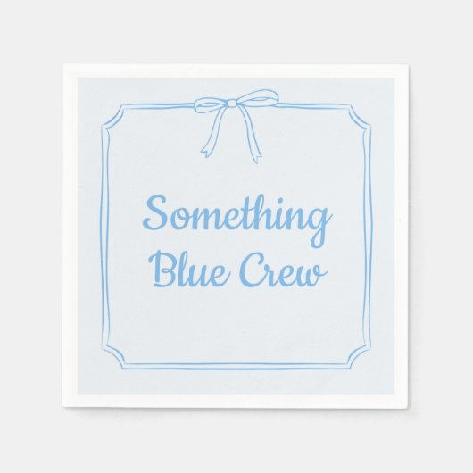 Serviette En Papier Un truc Blue Crew Bow fête nuptiale personnalisée (Devant)