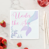 Serviette En Papier Under the Sea Mermaid Napkins (En situation)