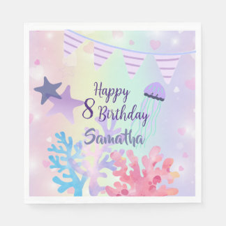 Serviette En Papier Under the Sea Paper Napkins –Pink and Purple