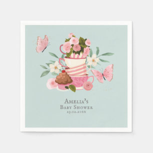 Serviette En Papier Une Baby shower fête de thé de jardin Un bébé est