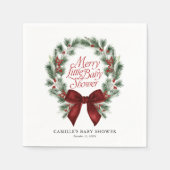 Serviette En Papier Une Baby Shower Merry Little (Devant)