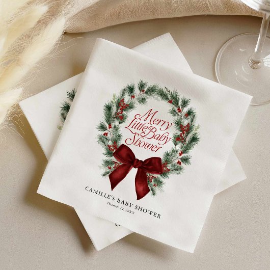 Serviette En Papier Une Baby Shower Merry Little