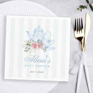 Serviette En Papier Une baby shower pour bébé prépare une fête du thé