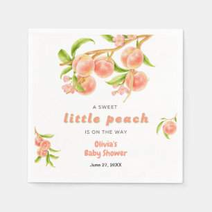 Serviette En Papier Une Baby Shower pour un Petit Fruit Sucré de Pêche