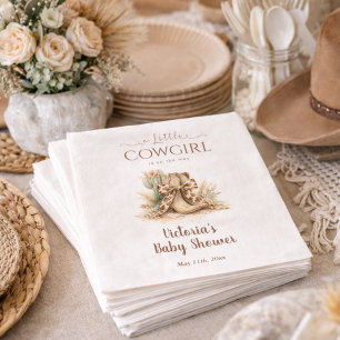 Serviette En Papier Une Baby Shower Thème Cowgirl de l'Ouest