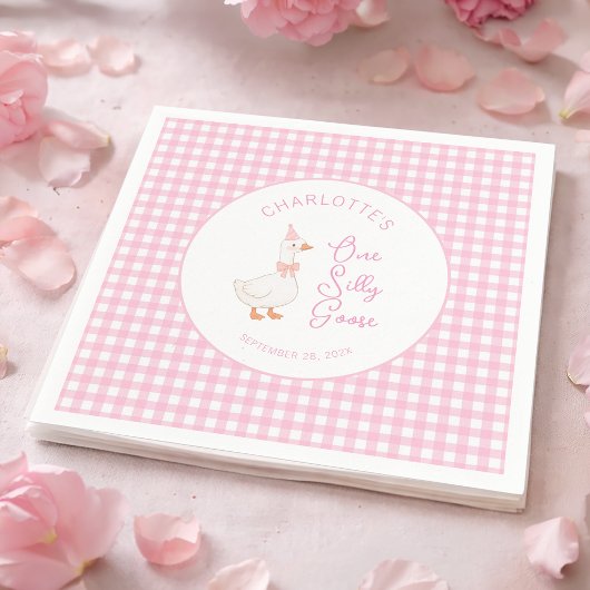 Serviette En Papier Une Canette Idiote Rose Gingham Rustique Premier A
