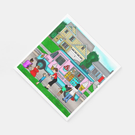 Serviette En Papier Une chaude journée d'été | Une illustration fantas (Coin)