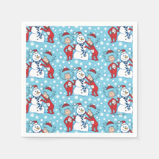 Serviette En Papier Une chose deux Motif de neige (Devant)