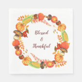 Serviette En Papier Une couronne de récolte béni Thanksgiving (Devant)