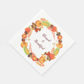 Serviette En Papier Une couronne de récolte béni Thanksgiving (Coin)