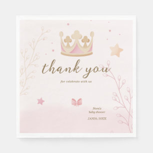 Serviette En Papier "Une couronne pour princesse" Nuances pastel pour
