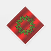 Serviette En Papier Une couronne verte pour Noël rouge (Coin)
